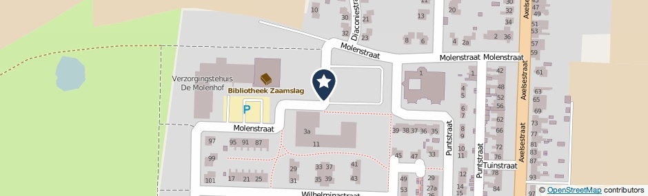 Kaartweergave Molenstraat in Zaamslag