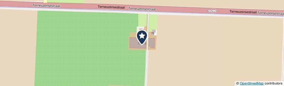 Kaartweergave Terneuzensestraat 79-AL1 in Zaamslag