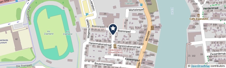Kaartweergave 1e Harenmakersdwarsstraat in Zaandam