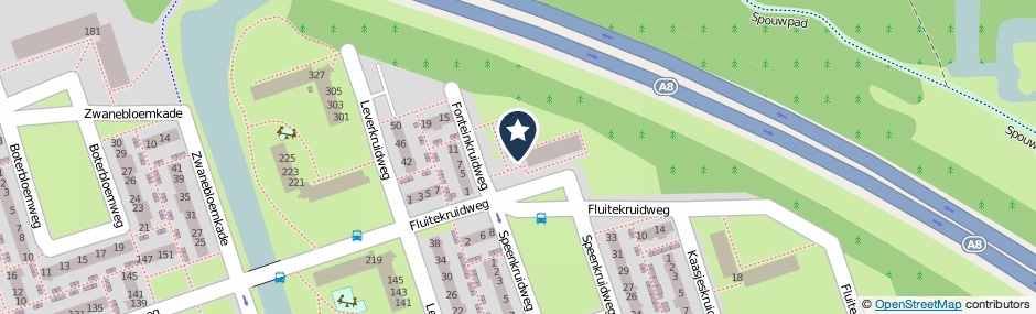 Kaartweergave Fluitekruidweg 35 in Zaandam