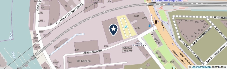 Kaartweergave Hof Van Zaenden 232 in Zaandam