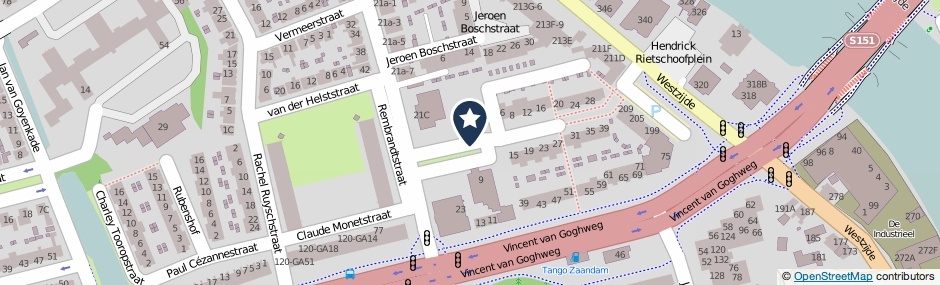 Kaartweergave Jan Van Scorelstraat in Zaandam
