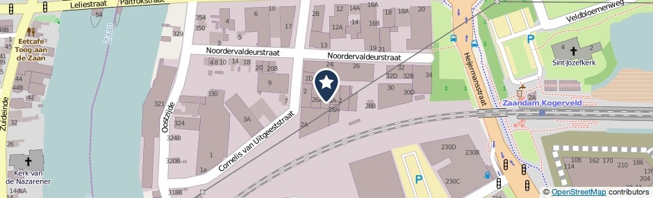 Kaartweergave Noordervaldeurstraat 26-A1 in Zaandam