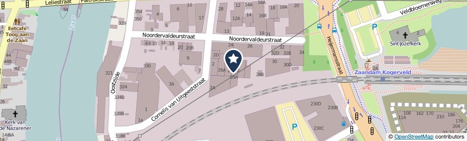 Kaartweergave Noordervaldeurstraat 26-A2 in Zaandam