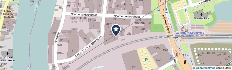 Kaartweergave Noordervaldeurstraat 28-A in Zaandam