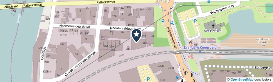 Kaartweergave Noordervaldeurstraat 30 in Zaandam