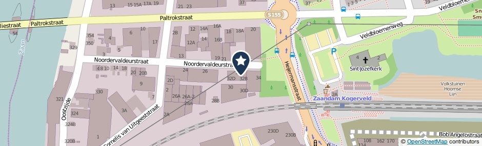 Kaartweergave Noordervaldeurstraat 32-A in Zaandam