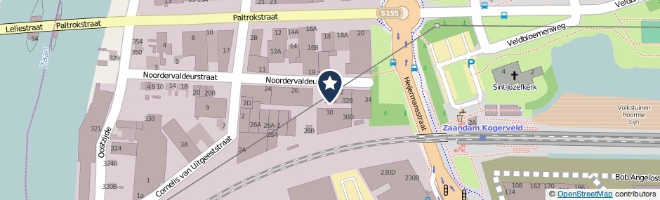 Kaartweergave Noordervaldeurstraat 32-D in Zaandam