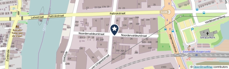 Kaartweergave Noordervaldeurstraat in Zaandam
