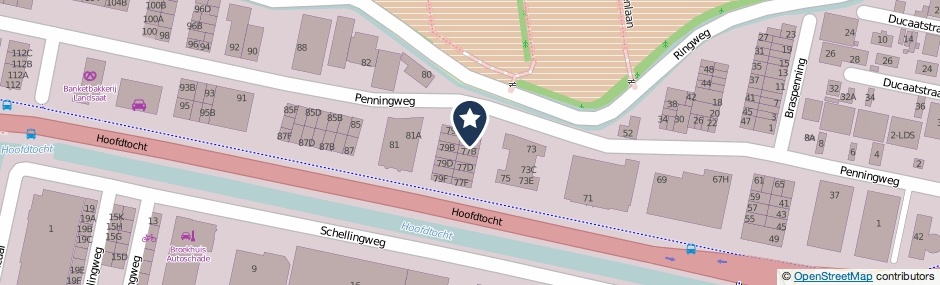 Kaartweergave Penningweg 77-A in Zaandam