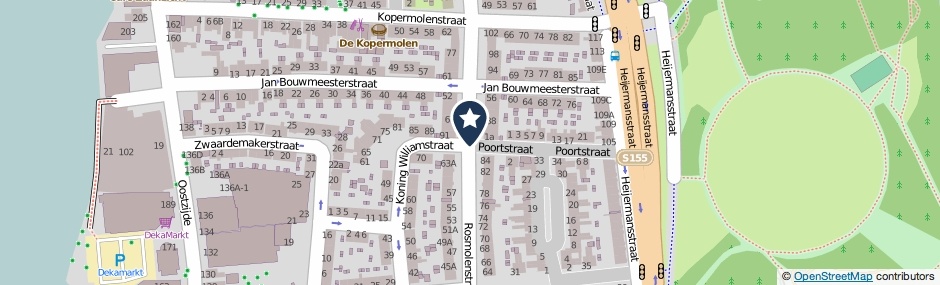 Kaartweergave Rosmolenstraat in Zaandam