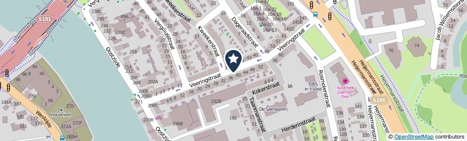 Kaartweergave Veeringstraat in Zaandam