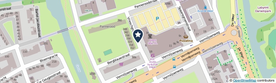 Kaartweergave Vrieschgroenstraat in Zaandam