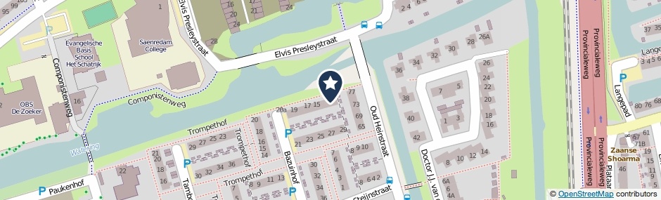 Kaartweergave Bazuinhof 13 in Zaandijk
