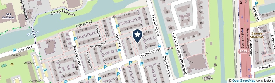 Kaartweergave Bazuinhof 4 in Zaandijk