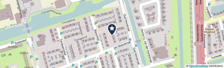 Kaartweergave Bazuinhof 5 in Zaandijk