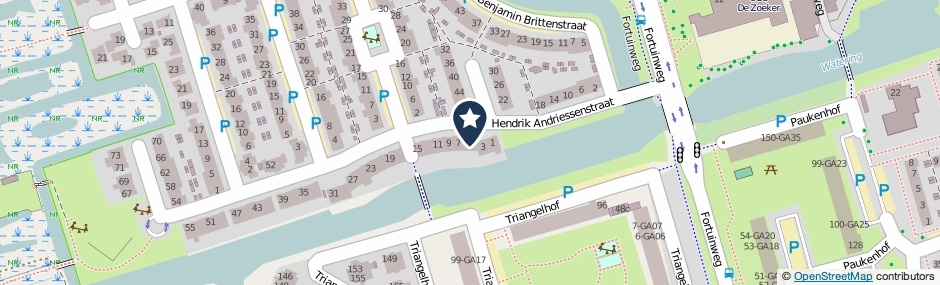 Kaartweergave Hendrik Andriessenstraat 5 in Zaandijk