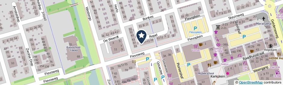 Kaartweergave Repel 29 in Zeewolde