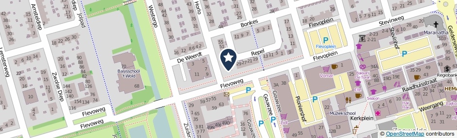 Kaartweergave Repel 33 in Zeewolde