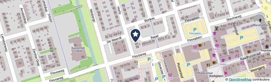 Kaartweergave Repel 41 in Zeewolde
