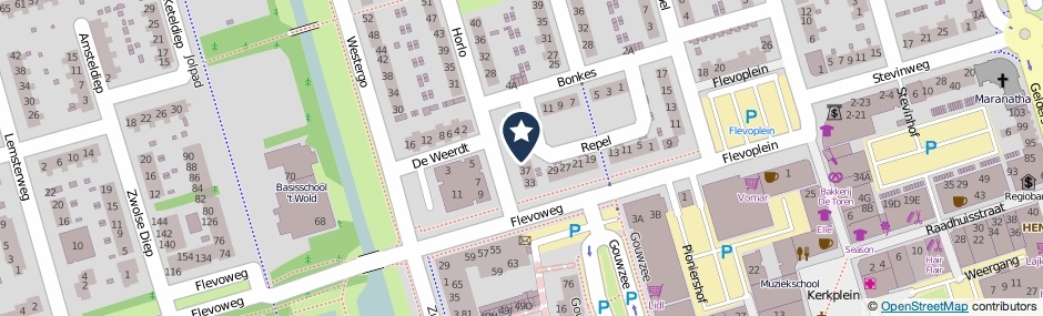 Kaartweergave Repel 43 in Zeewolde