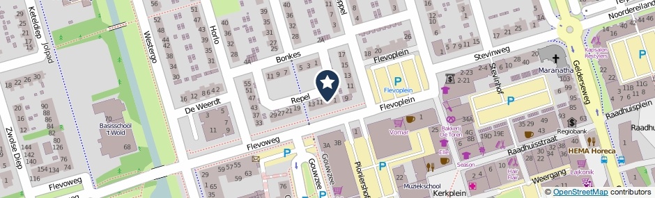 Kaartweergave Repel 5 in Zeewolde