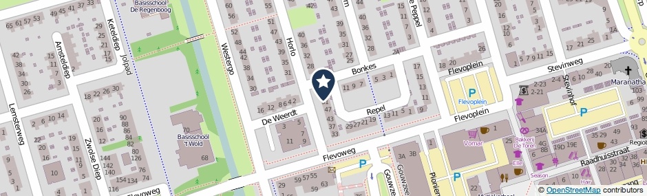 Kaartweergave Repel 53 in Zeewolde