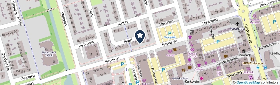 Kaartweergave Repel 7 in Zeewolde