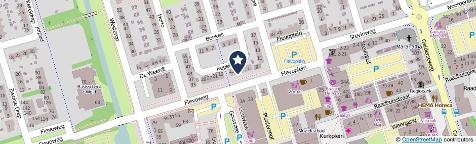 Kaartweergave Repel 9 in Zeewolde