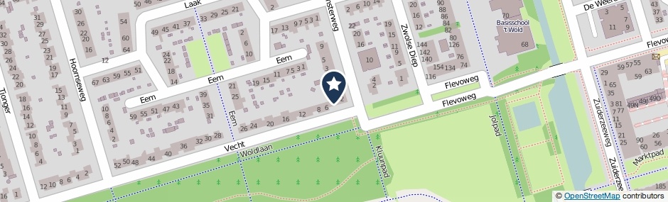 Kaartweergave Vecht 4 in Zeewolde