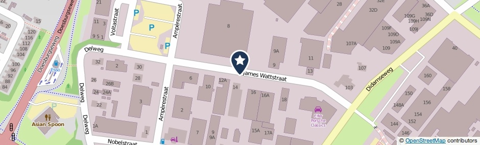 Kaartweergave James Wattstraat in Zevenaar