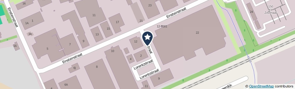 Kaartweergave Lorentzstraat in Zevenaar