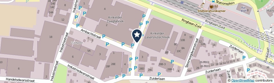 Kaartweergave Nijverheidsstraat in Zevenaar