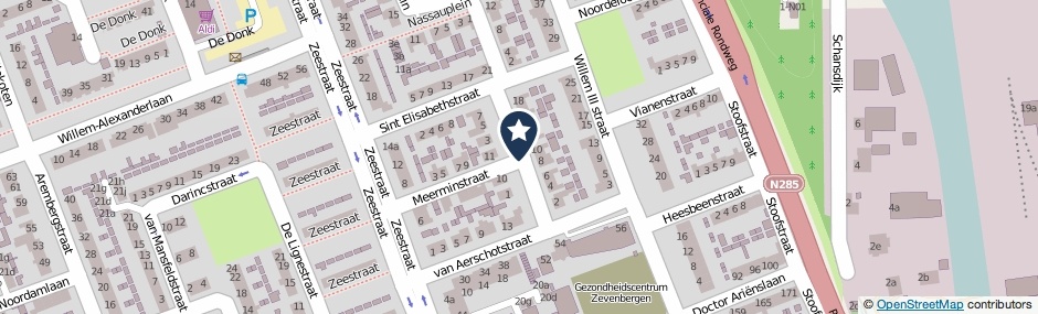 Kaartweergave Van Solmsstraat in Zevenbergen