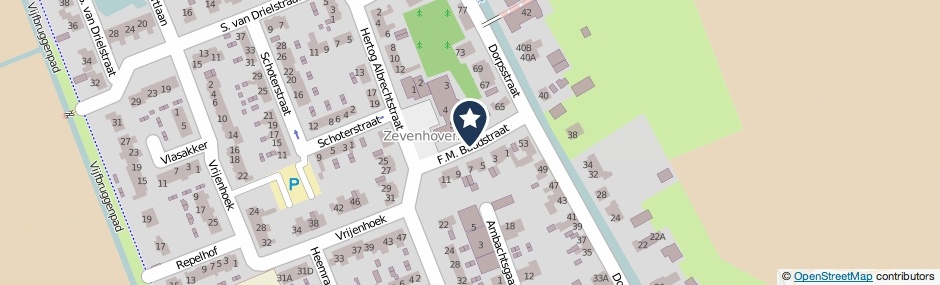 Kaartweergave F.M. Baudstraat in Zevenhoven