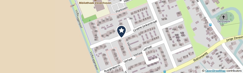 Kaartweergave Groene Jonkerstraat in Zevenhoven