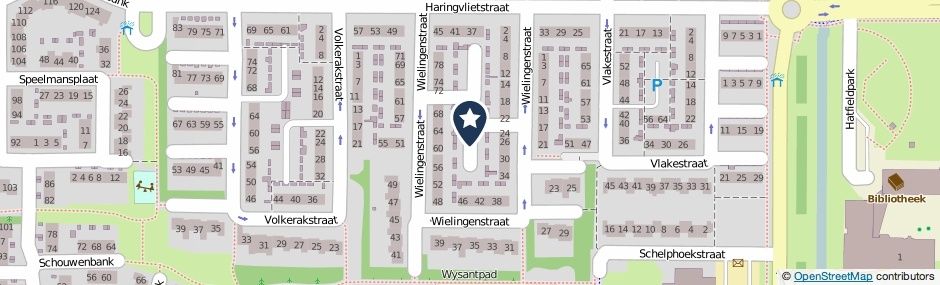 Kaartweergave Wielingenstraat in Zierikzee