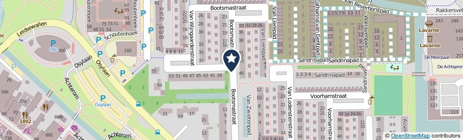 Kaartweergave Bootsmastraat in Zoetermeer