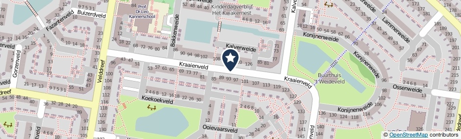 Kaartweergave Kraaienveld in Zoetermeer