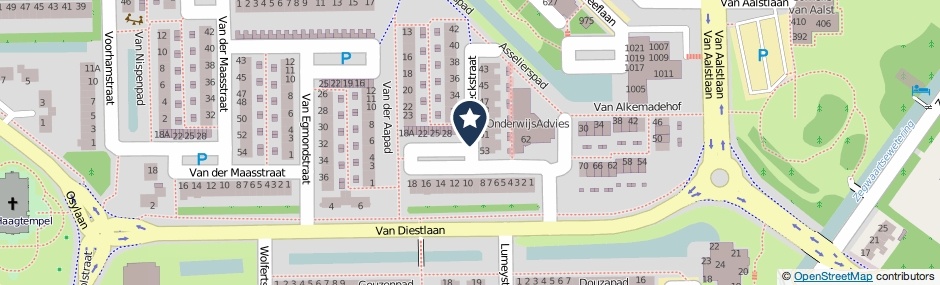 Kaartweergave Van Beeckstraat in Zoetermeer