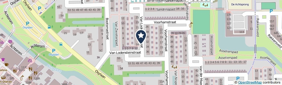 Kaartweergave Van Lodensteinstraat in Zoetermeer