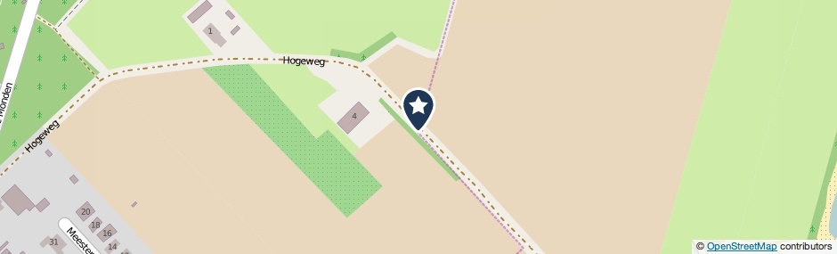Kaartweergave Hogeweg in Zorgvlied