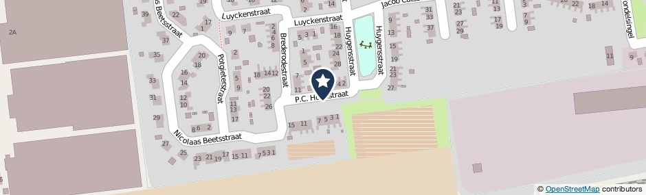 Kaartweergave P.C. Hooftstraat in Zuidbroek