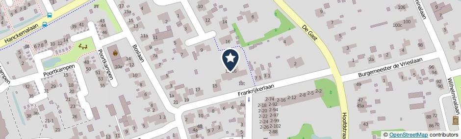 Kaartweergave Frankrijkerlaan 13-14 in Zuidhorn