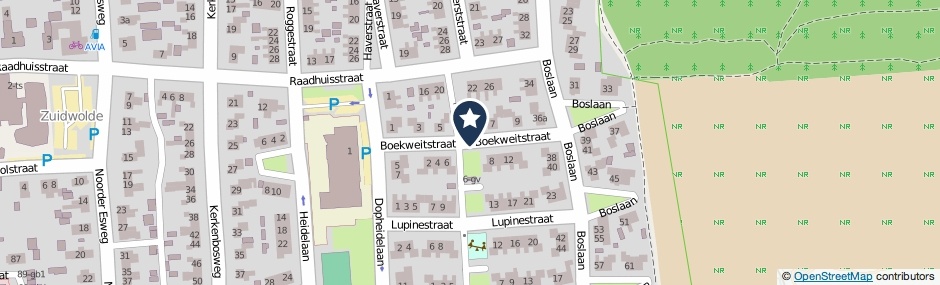 Kaartweergave Boekweitstraat in Zuidwolde (Drenthe)