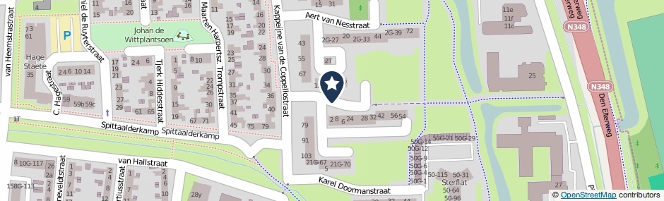 Kaartweergave Admiraal Helfrichstraat in Zutphen
