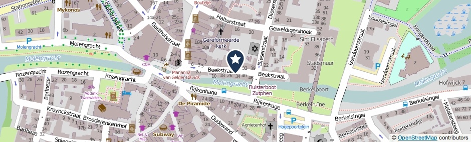 Kaartweergave Beekstraat in Zutphen