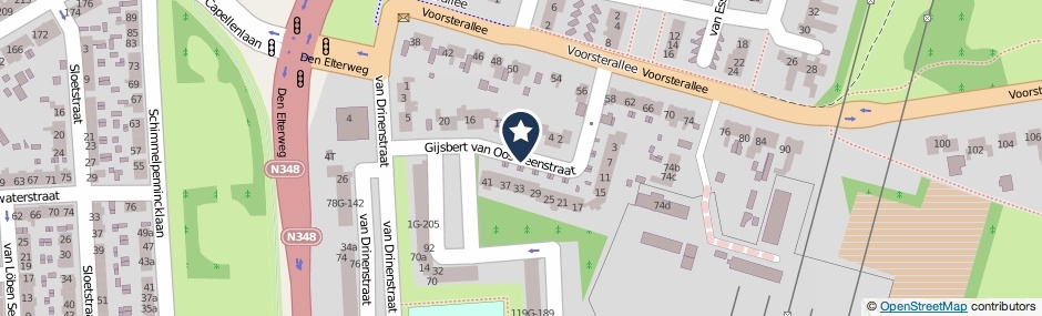 Kaartweergave Gijsbert Van Oostveenstraat in Zutphen
