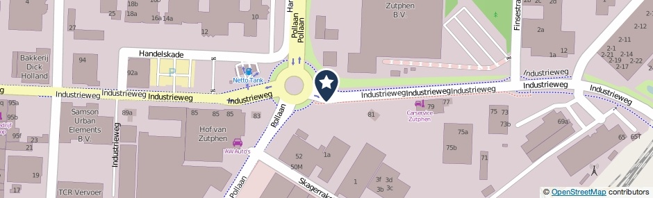 Kaartweergave Industrieweg in Zutphen