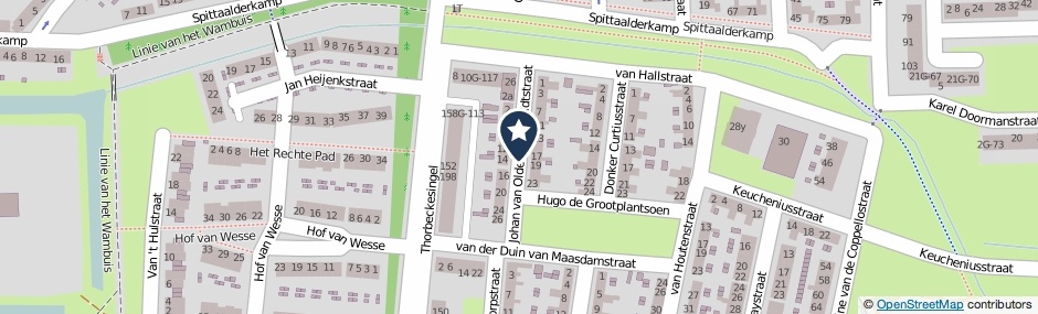 Kaartweergave Johan Van Oldenbarneveldtstraat in Zutphen